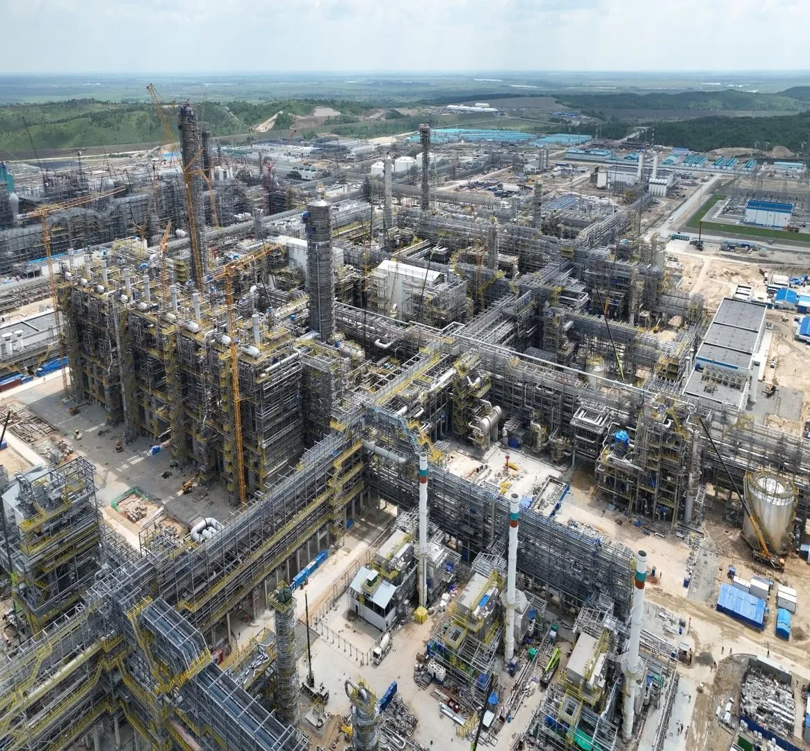 Строительная площадка Амурского газохимического комплекса СИБУР в Свободном